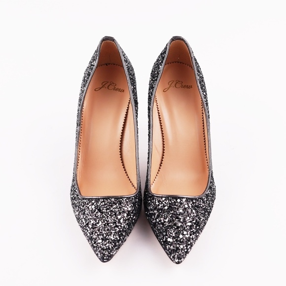 New JCREW Elsie Pumps in Gunmetal Glitter - Picture 4 of 7
